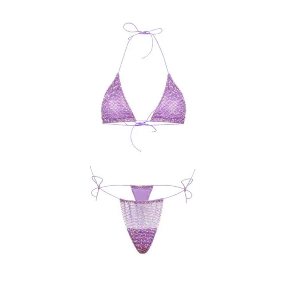 Lavender Rhinestone Bikini Set - image 2